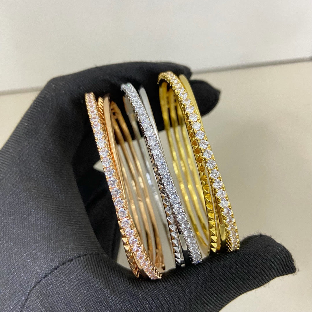 [CharmAmor]ETINCELLE HALF-PAVED DIAMOND BRACELET