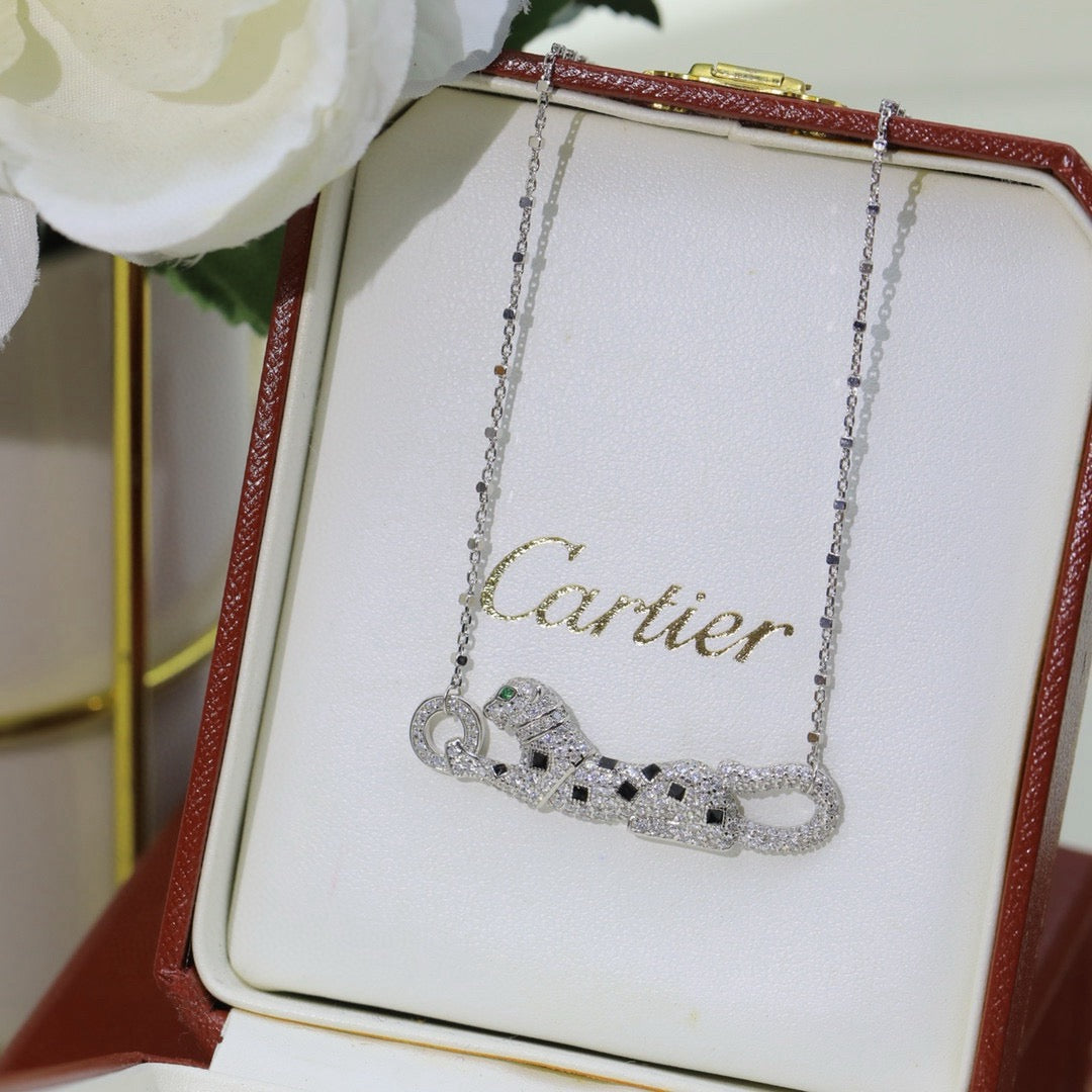[CharmAmor]PANTHERE PAVED DIAMOND NECKLACE