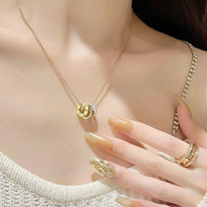 [CharmAmor]LOVE 6 DIAMOND PENDANT NECKLACE