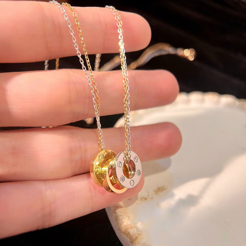 [CharmAmor]LOVE 6 DIAMOND PENDANT NECKLACE