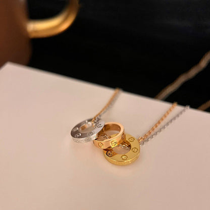 [CharmAmor]LOVE 6 DIAMOND PENDANT NECKLACE