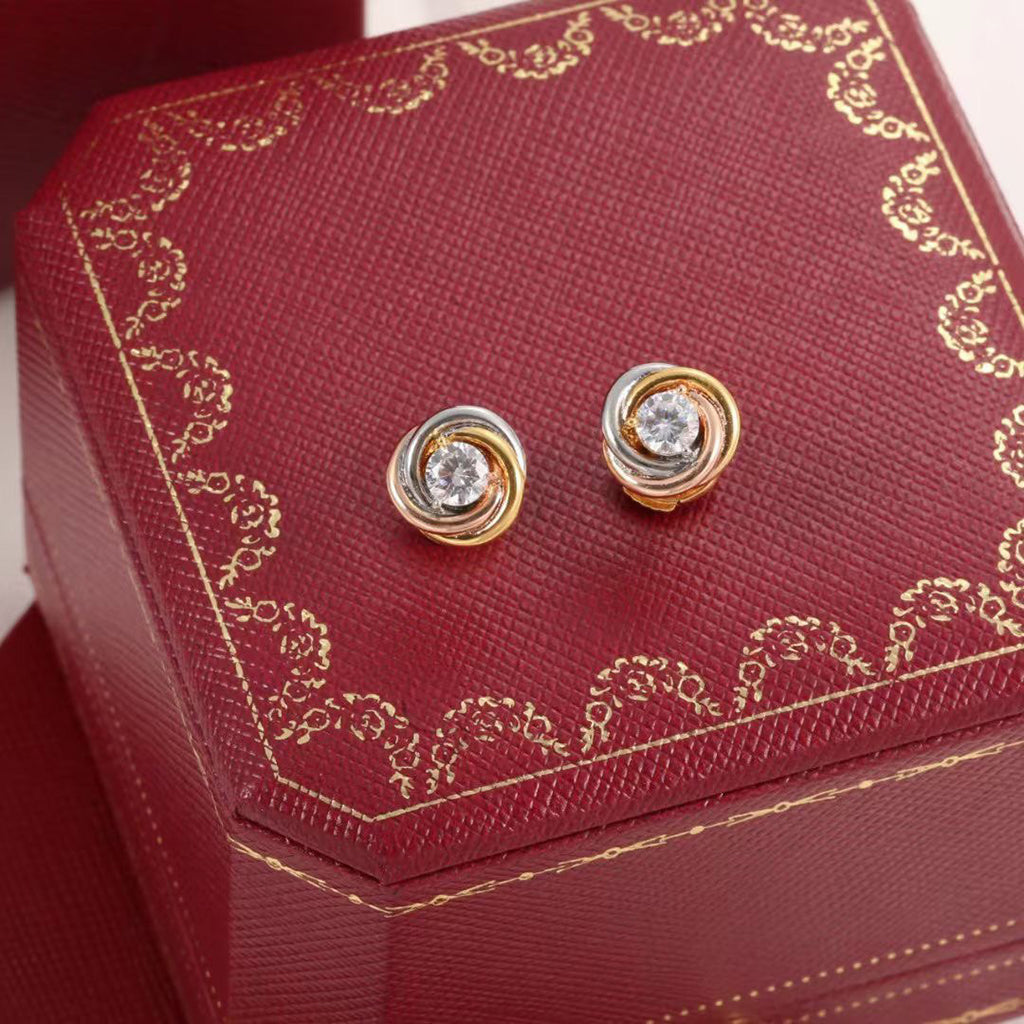[CharmAmor]TRINITY STUD DIAMOND EARRINGS