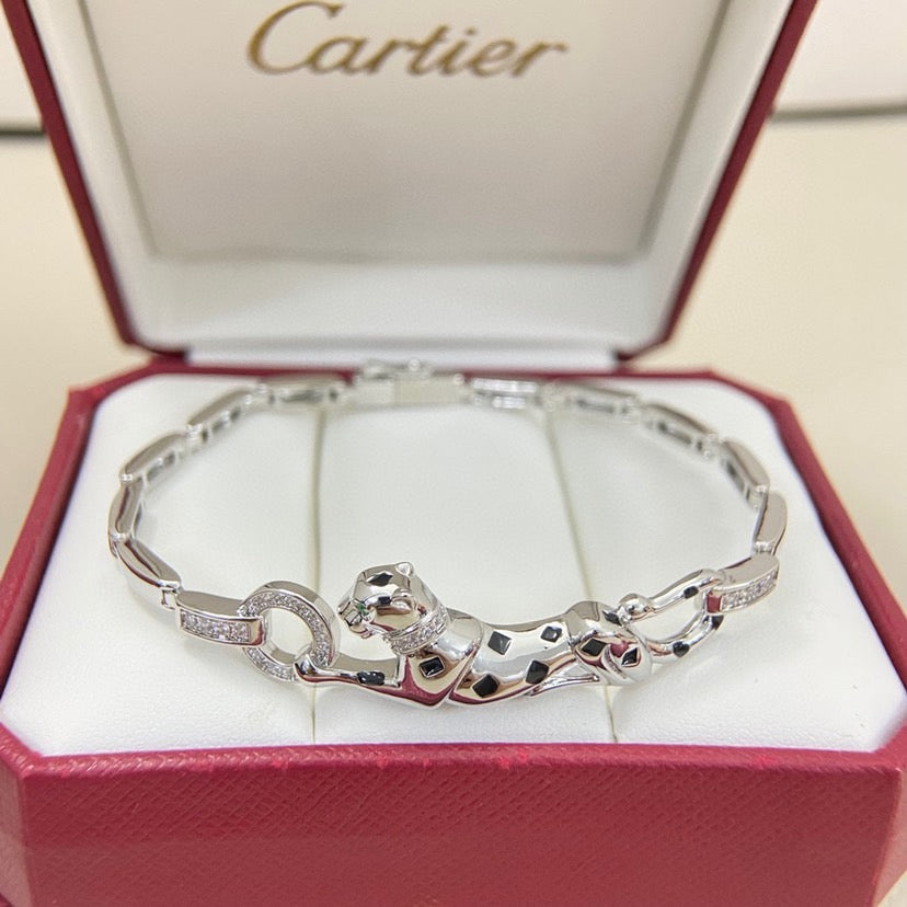 [CharmAmor]PANTHERE HALF DIAMOND ON CHAIN BRACELET