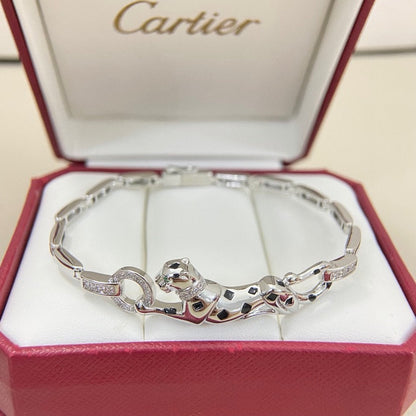 [CharmAmor]PANTHERE HALF DIAMOND ON CHAIN BRACELET