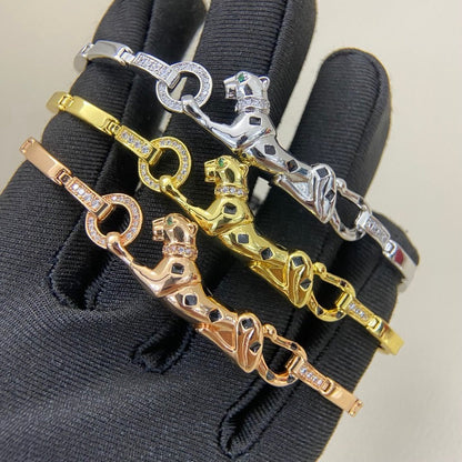 [CharmAmor]PANTHERE HALF DIAMOND ON CHAIN BRACELET