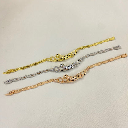 [CharmAmor]PANTHERE HALF DIAMOND ON CHAIN BRACELET