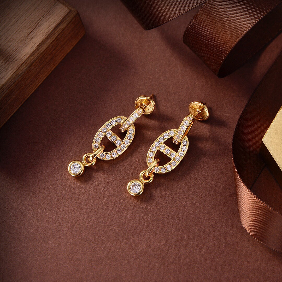[CharmAmor]HM CHAINE DIAMOND EARRINGS