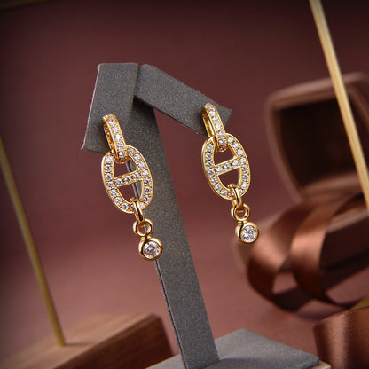 [CharmAmor]HM CHAINE DIAMOND EARRINGS