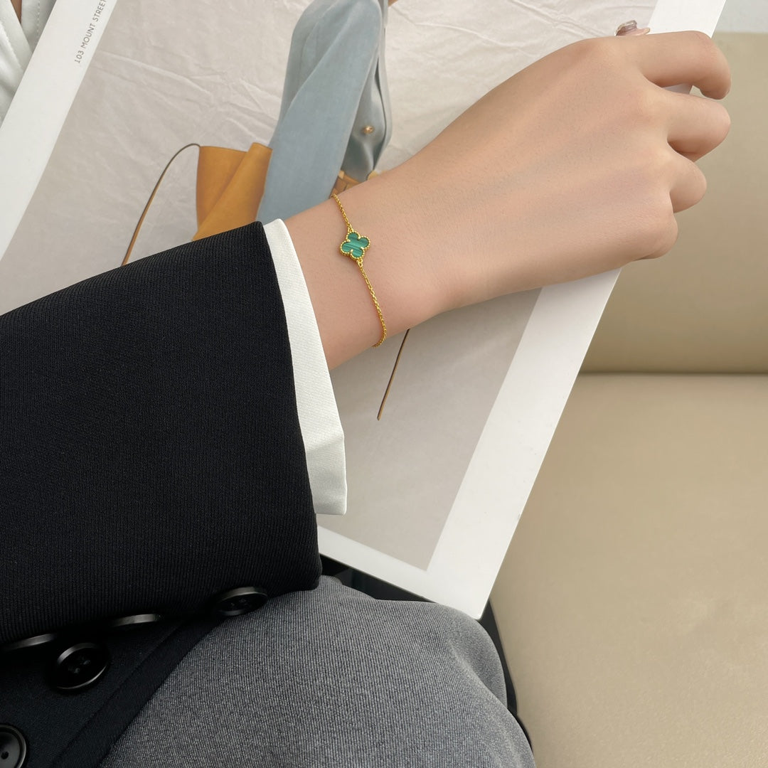 [CharmAmor]CLOVER BRACELET MALACHITE 1 MOTIF