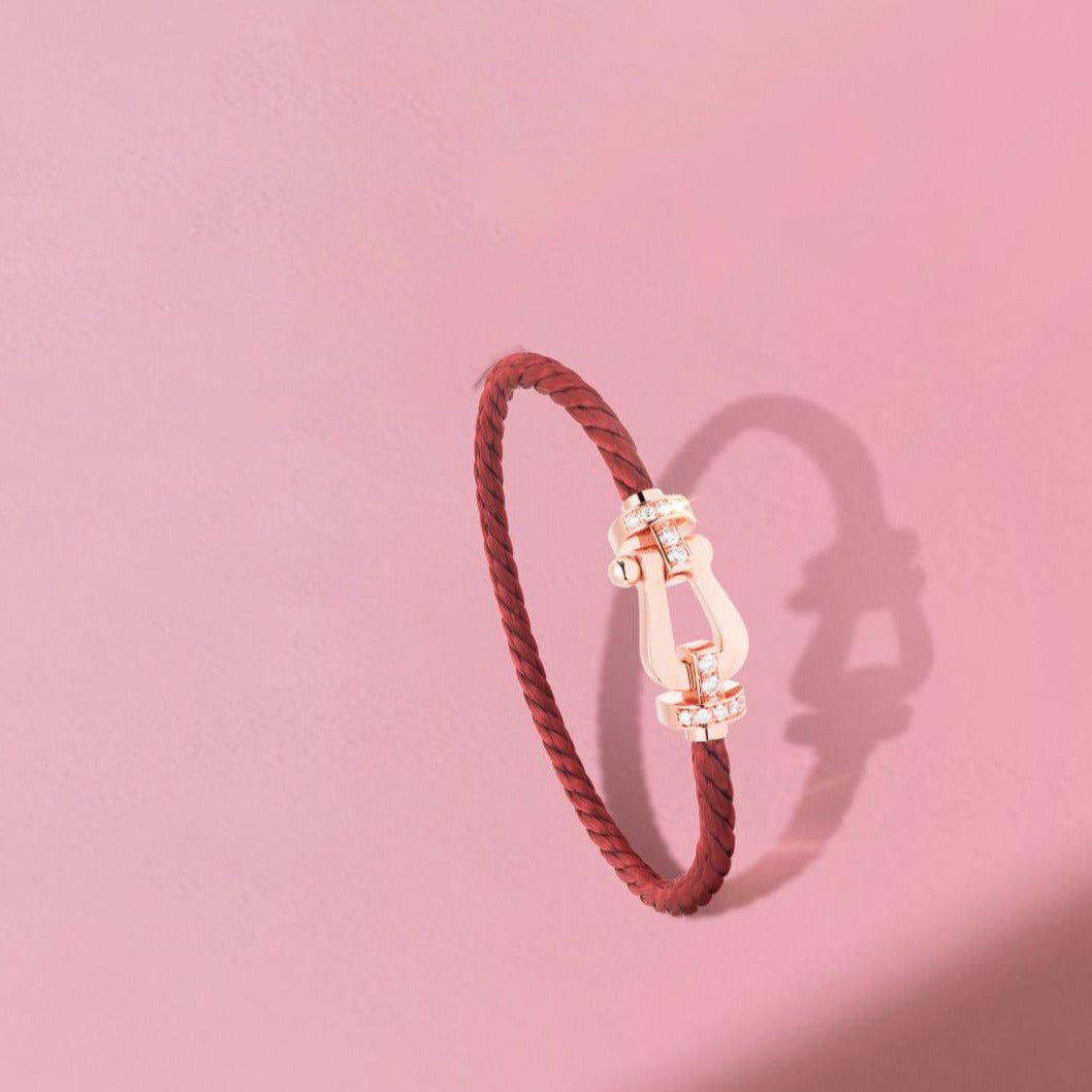 [CharmAmor]FORCE 10 HALF DIAMOND PINK GOLD RED CORDERI LARGE AND MEDIUM MODEL