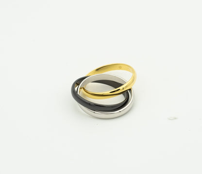 [CharmAmor]TRINITY RING BLACK GOLD SILVER