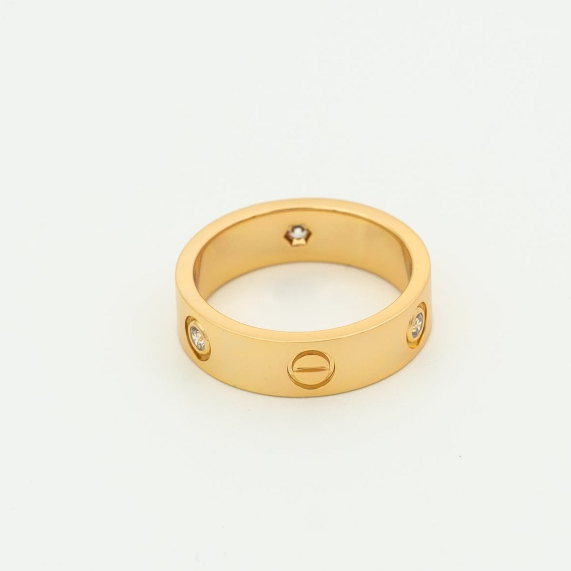 [CharmAmor]LOVE RING 5.5MM 3 DIAMONDS PINK GOLD