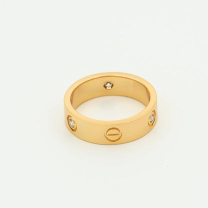 [CharmAmor]LOVE RING 5.5MM 3 DIAMONDS PINK GOLD