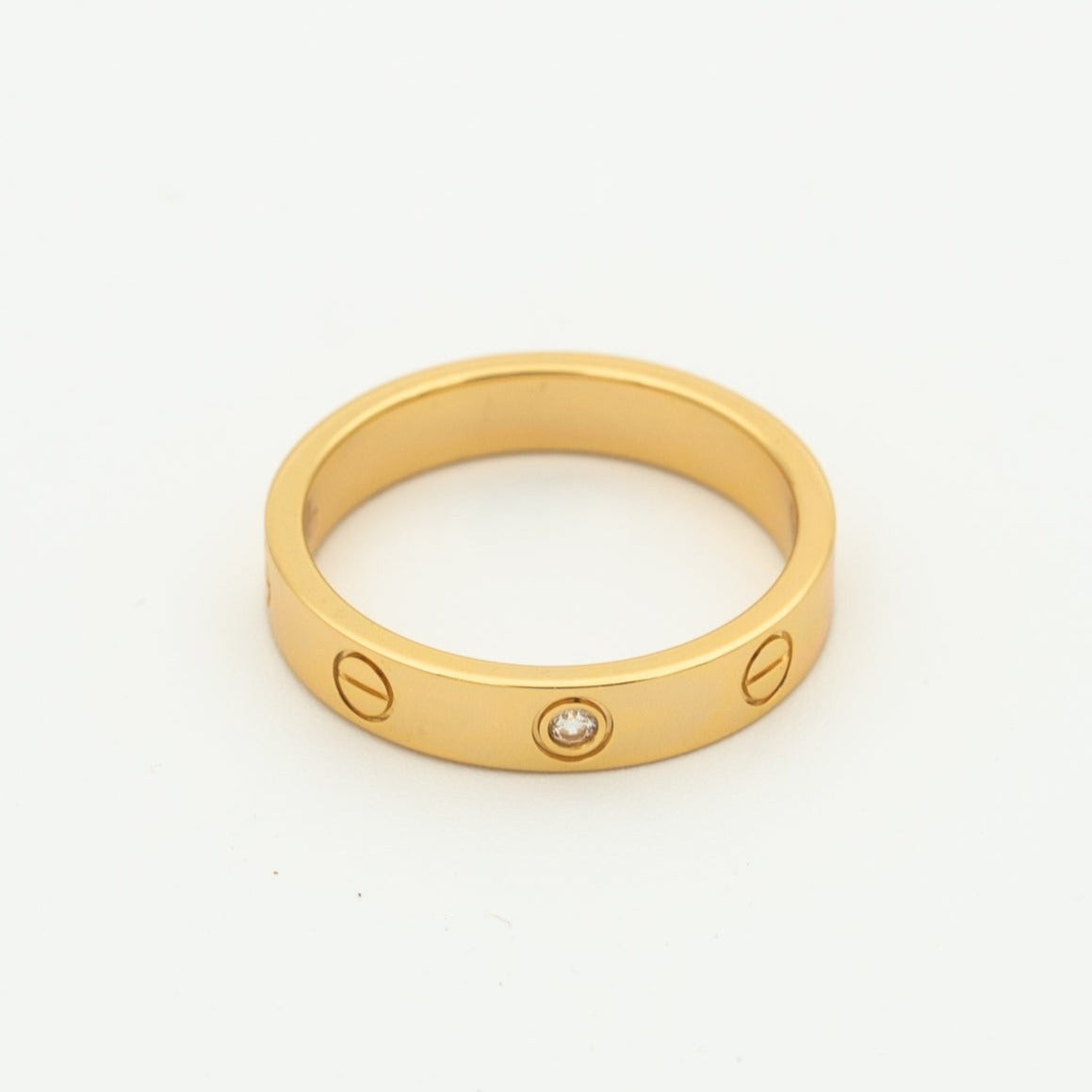 [CharmAmor]LOVE RING 4MM 1 DIAMOND PINK GOLD