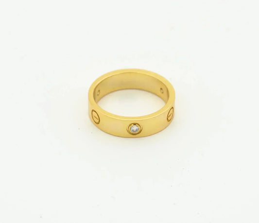[CharmAmor]LOVE RING 4MM 1 DIAMOND GOLD