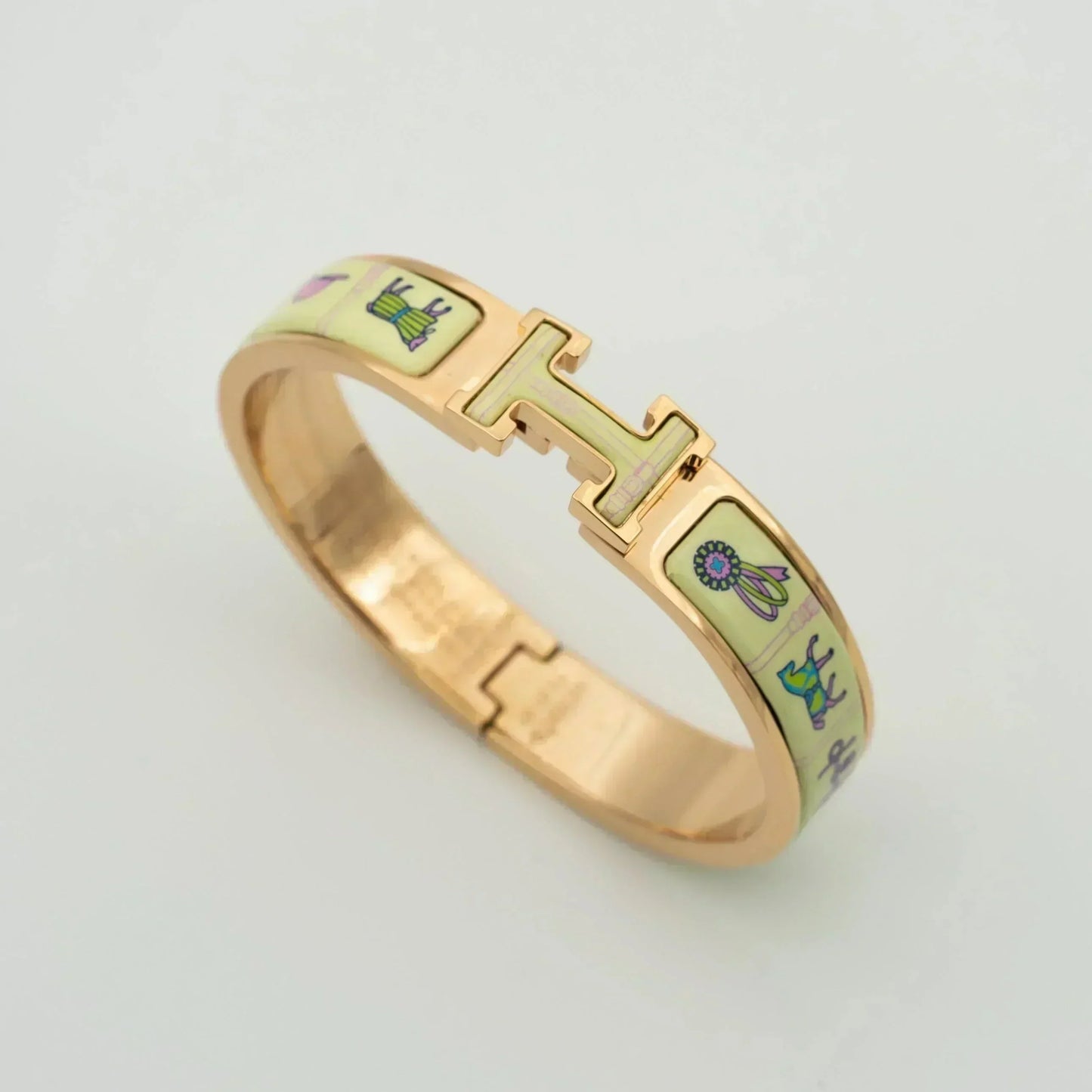 [CharmAmor]H PINK GOLD BRACELET CREAM CERAMIC