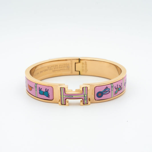 [CharmAmor]H PINK GOLD BRACELET PINK CERAMIC
