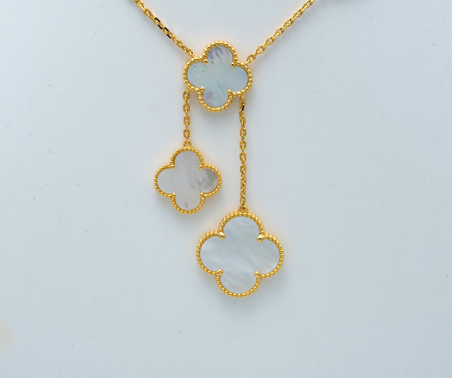 [CharmAmor]CLOVER MOTHER OF PEARL NECKLACE 6 MOTIF