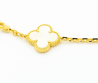 [CharmAmor]CLOVER BRACELET 5 MOTIFS ONYX MOP