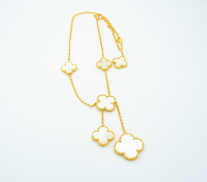 [CharmAmor]CLOVER MOTHER OF PEARL NECKLACE 6 MOTIF
