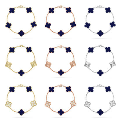 [CharmAmor] CLOVER 5 MOTIF LAPIS LAZULI BRACELET COLLECTION