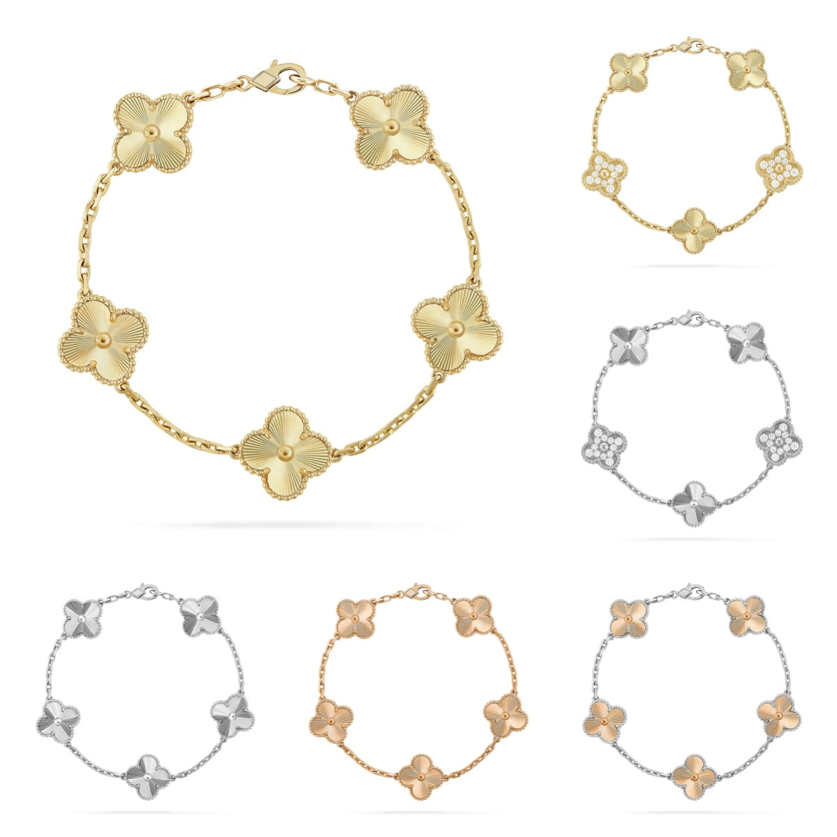 [CharmAmor] CLOVER 5 MOTIF LASER BRACELET COLLECTION