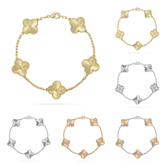 [CharmAmor] CLOVER 5 MOTIF LASER BRACELET COLLECTION