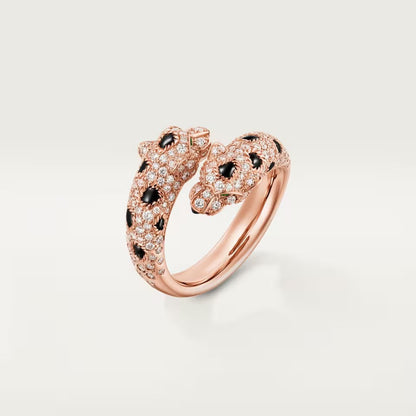 [CharmAmor]PANTHERE DOUBLE HEADED FULL DIAMOND  RING