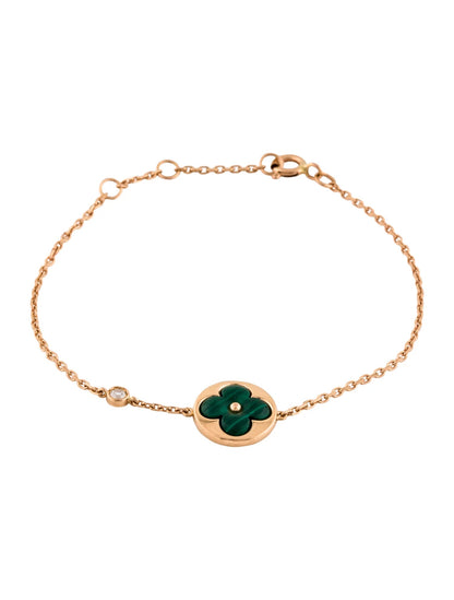[CharmAmor]SUN MALACHITE 1 DIAMOND PINK GOLD BRACELET