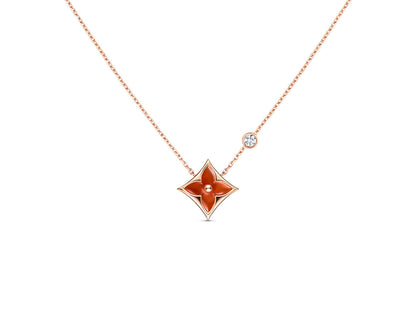 [CharmAmor]STAR NECKLACE PINK GOLD 1 DIAMOND