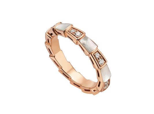 [CharmAmor]SERPENTI RING PINK GOLD DIAMOND MOP 3MM