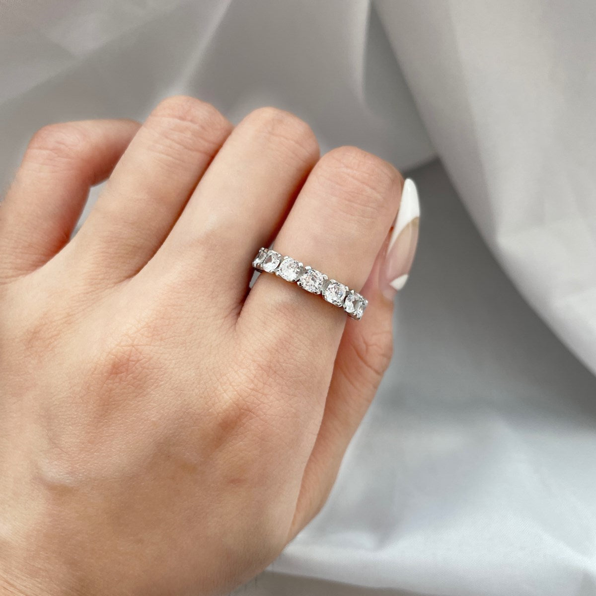 [CharmAmor]Eternity Round Cut Tennis Ring