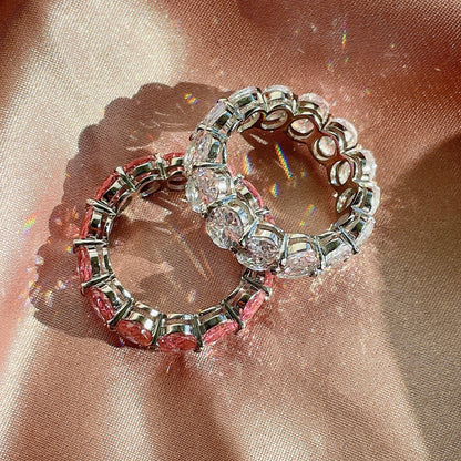[CharmAmor]Dainty Elongated Cushion Cut Tennis Ring