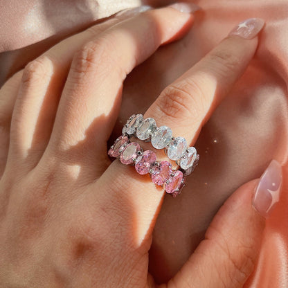 [CharmAmor]Dainty Elongated Cushion Cut Tennis Ring