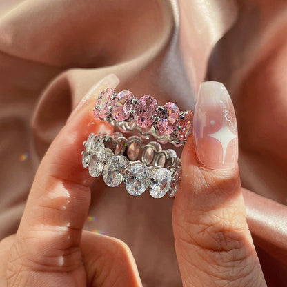 [CharmAmor]Dainty Elongated Cushion Cut Tennis Ring