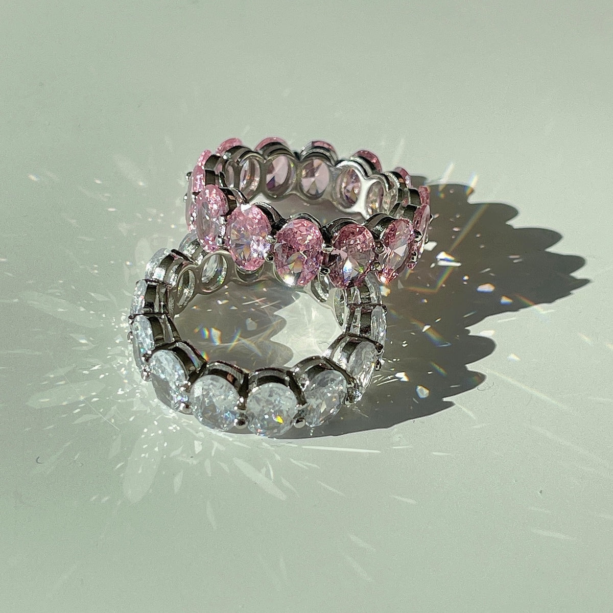 [CharmAmor]Dainty Elongated Cushion Cut Tennis Ring