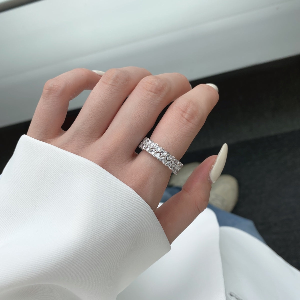 [CharmAmor]Sparkling Full Heart Ring