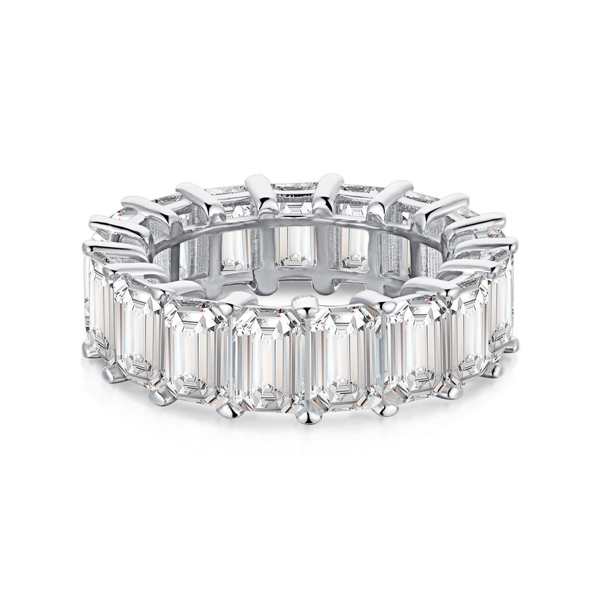 [CharmAmor]0.75 Carat Elegant Emerald Cut Tennis Ring
