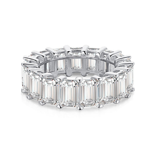 [CharmAmor]0.75 Carat Elegant Emerald Cut Tennis Ring