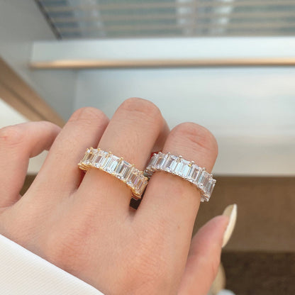 [CharmAmor]0.75 Carat Elegant Emerald Cut Tennis Ring