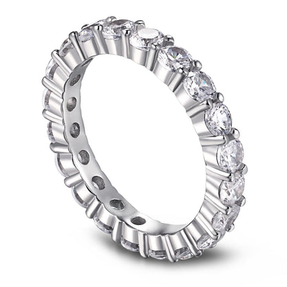 [CharmAmor]Sparkling Round Cut Tennis Ring
