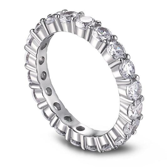 [CharmAmor]Sparkling Round Cut Tennis Ring