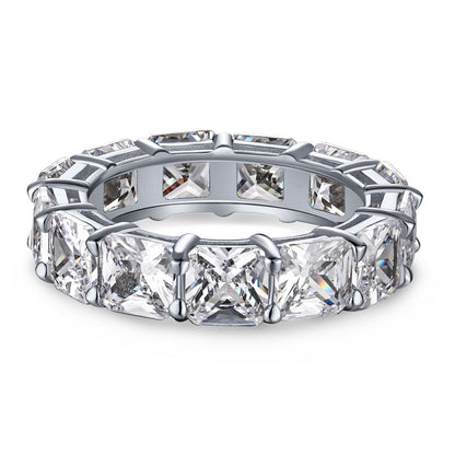 [CharmAmor]Elegant Princess Cut Tennis Ring