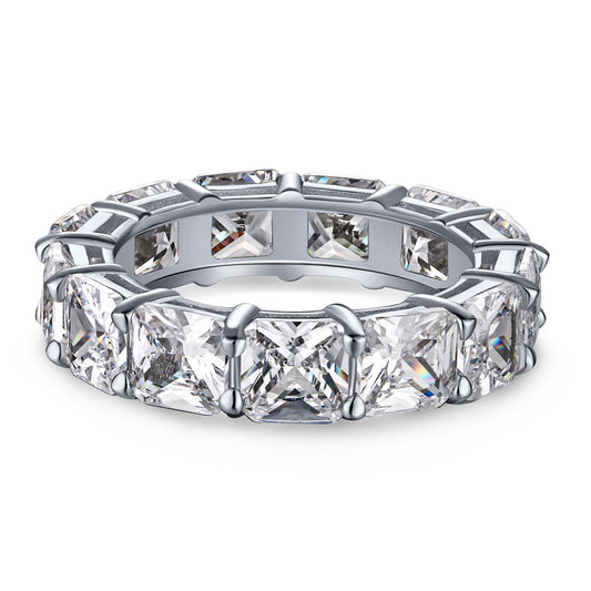 [CharmAmor]Elegant Princess Cut Tennis Ring