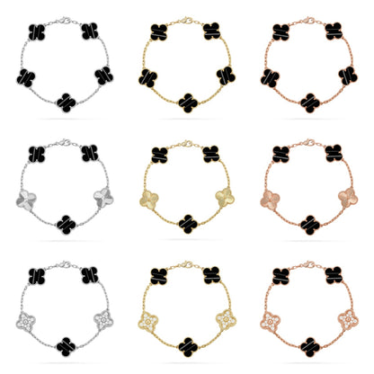 [CharmAmor] CLOVER 5 MOTIF PULSAR STONE BRACELET COLLECTION
