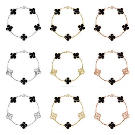 [CharmAmor] CLOVER 5 MOTIF PULSAR STONE BRACELET COLLECTION
