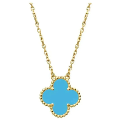 [CharmAmor]CLOVER 15MM VINTAGE TURQUOISE NECKLACE