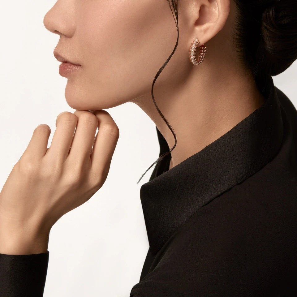 [CharmAmor]CLASH 6.4MM FULL DIAMOND SMALL EARRINGS