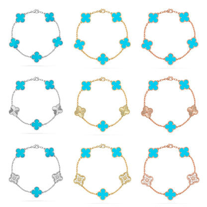 [CharmAmor] CLOVER 5 MOTIF TURQUOISE BRACELET COLLECTION