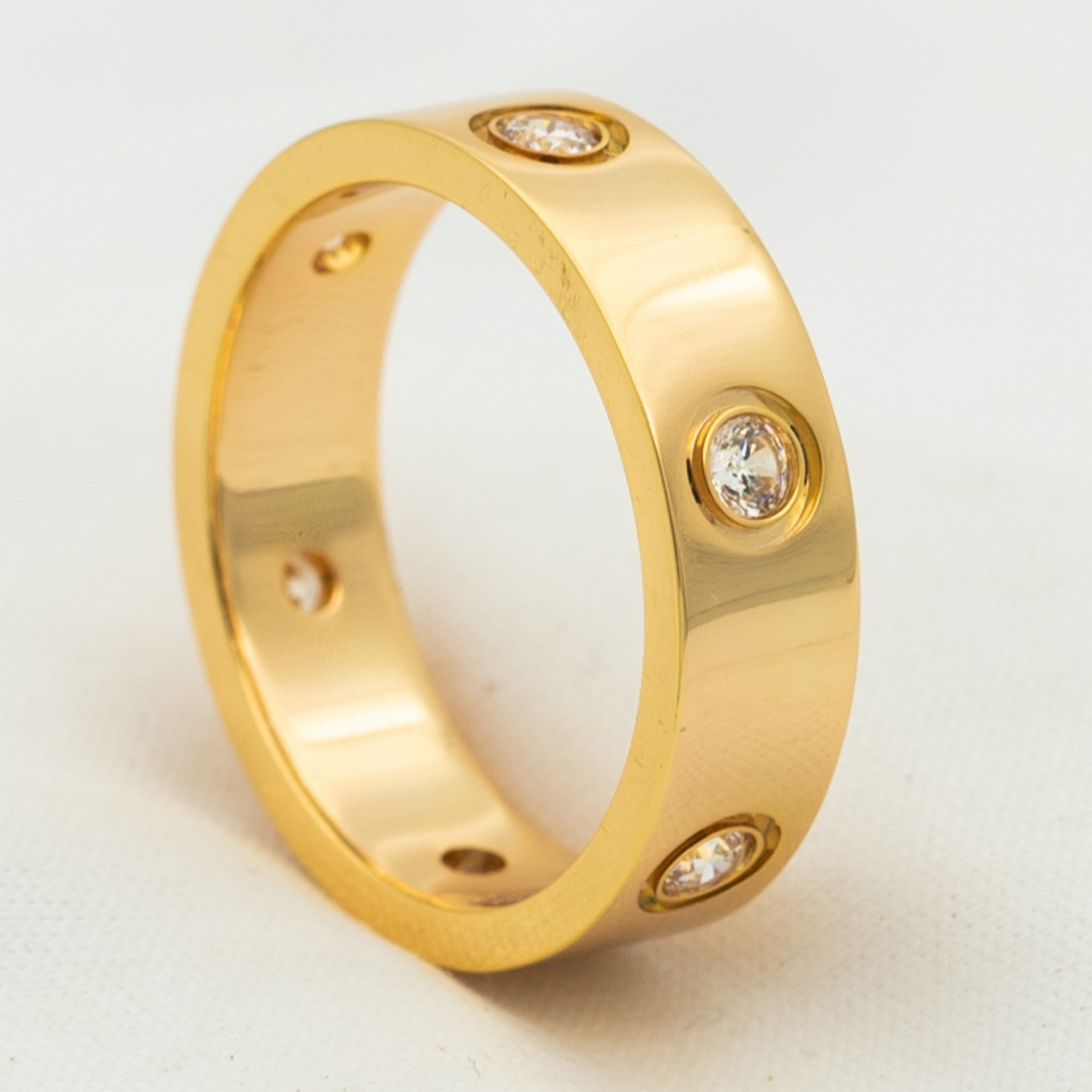 [CharmAmor]LOVE RING 5.5MM 6 DIAMONDS PINK GOLD